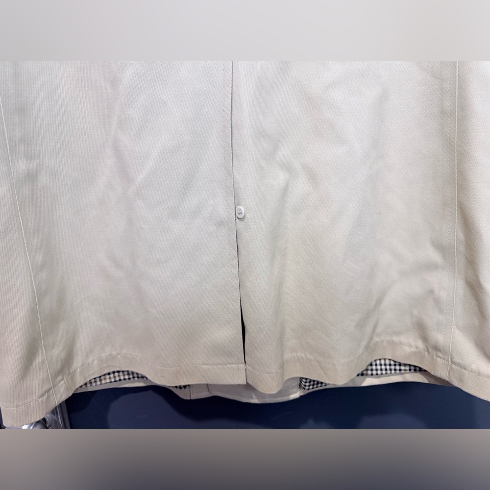 London Fog Tan Trench Coat with Checkered Interior - Picture 9 of 14